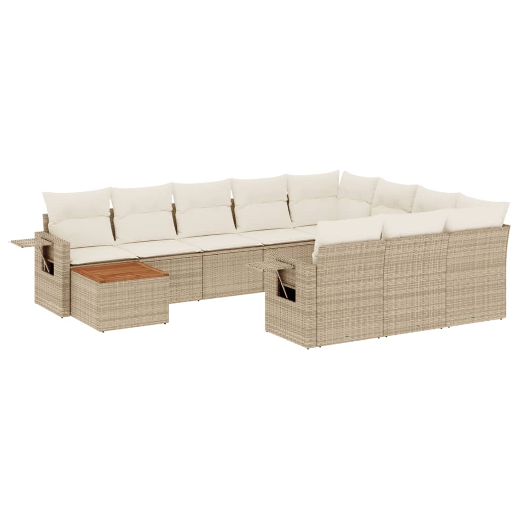 11-delige Tuinset met kussens poly rattan beige is nu te koop bij PeponiXL, paradijselijk wonen!