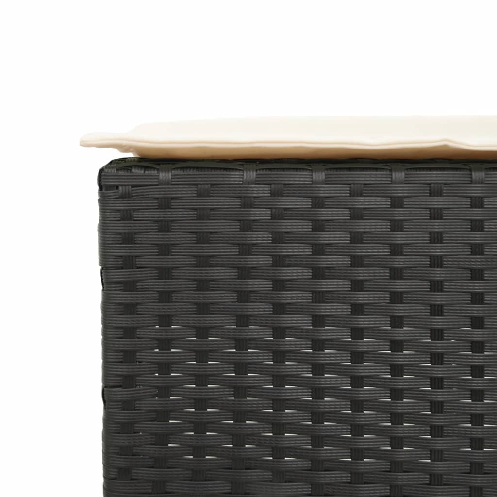 5-delige Tuinbarset met kussens poly rattan zwart is nu te koop bij PeponiXL, paradijselijk wonen!