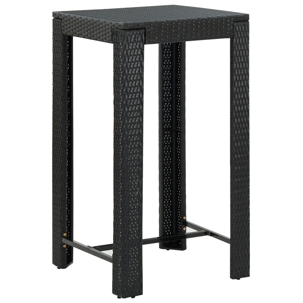 3-delige Tuinbarset met kussens poly rattan zwart is nu te koop bij PeponiXL, paradijselijk wonen!