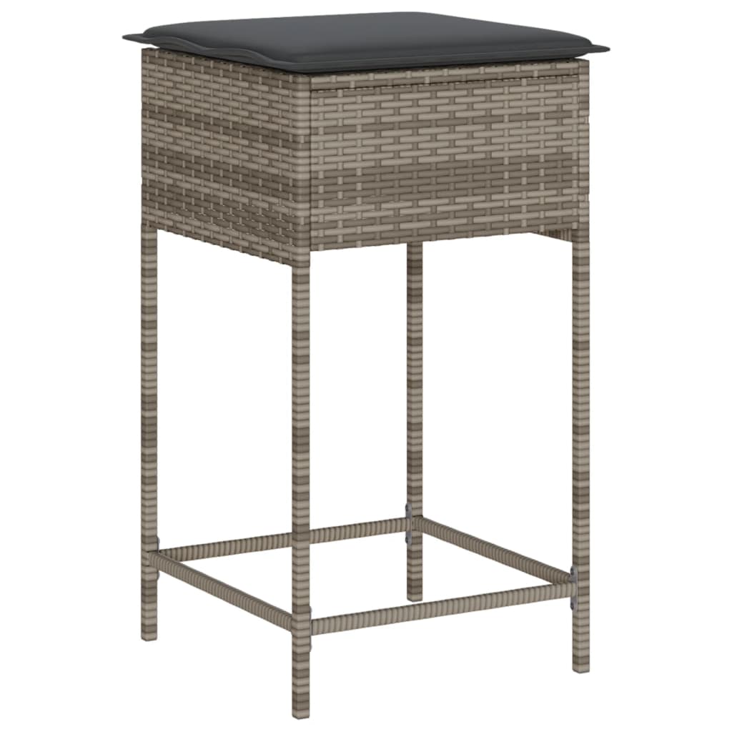 5-delige Tuinbarset met kussens poly rattan grijs is nu te koop bij PeponiXL, paradijselijk wonen!