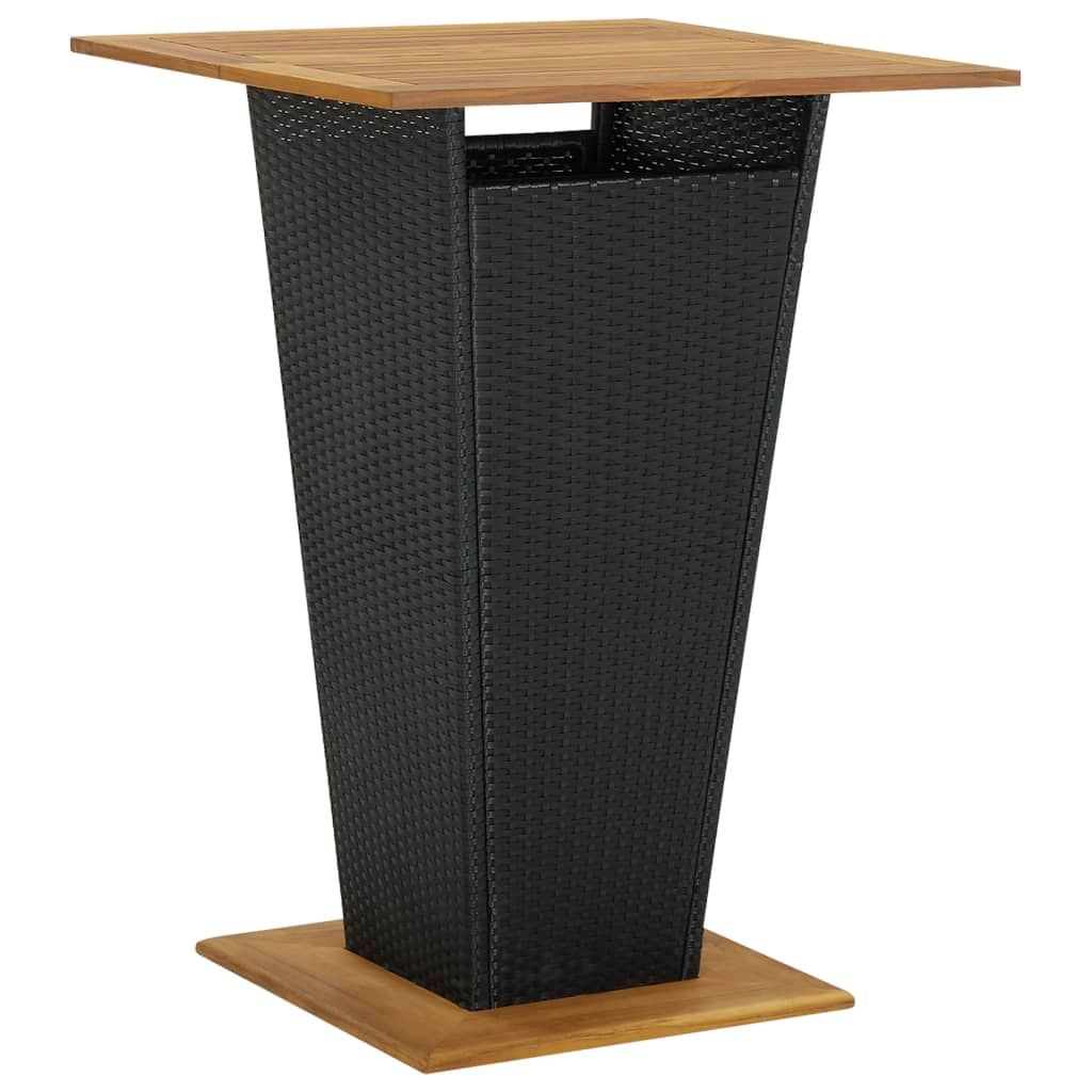 3-delige Tuinbarset met kussens poly rattan zwart