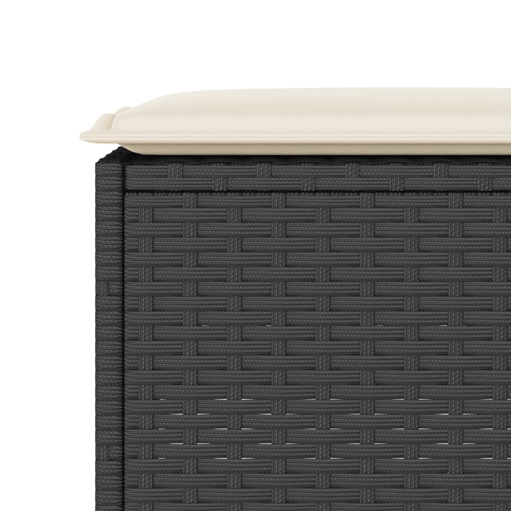 3-delige Tuinbarset met kussens poly rattan zwart is nu te koop bij PeponiXL, paradijselijk wonen!