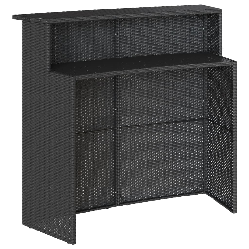 5-delige Tuinbarset met kussens poly rattan zwart is nu te koop bij PeponiXL, paradijselijk wonen!