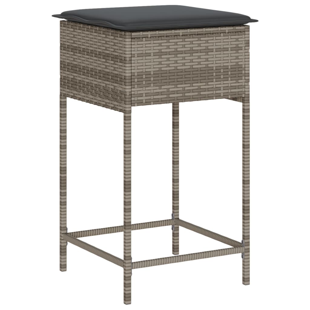 5-delige Tuinbarset met kussens poly rattan grijs is nu te koop bij PeponiXL, paradijselijk wonen!