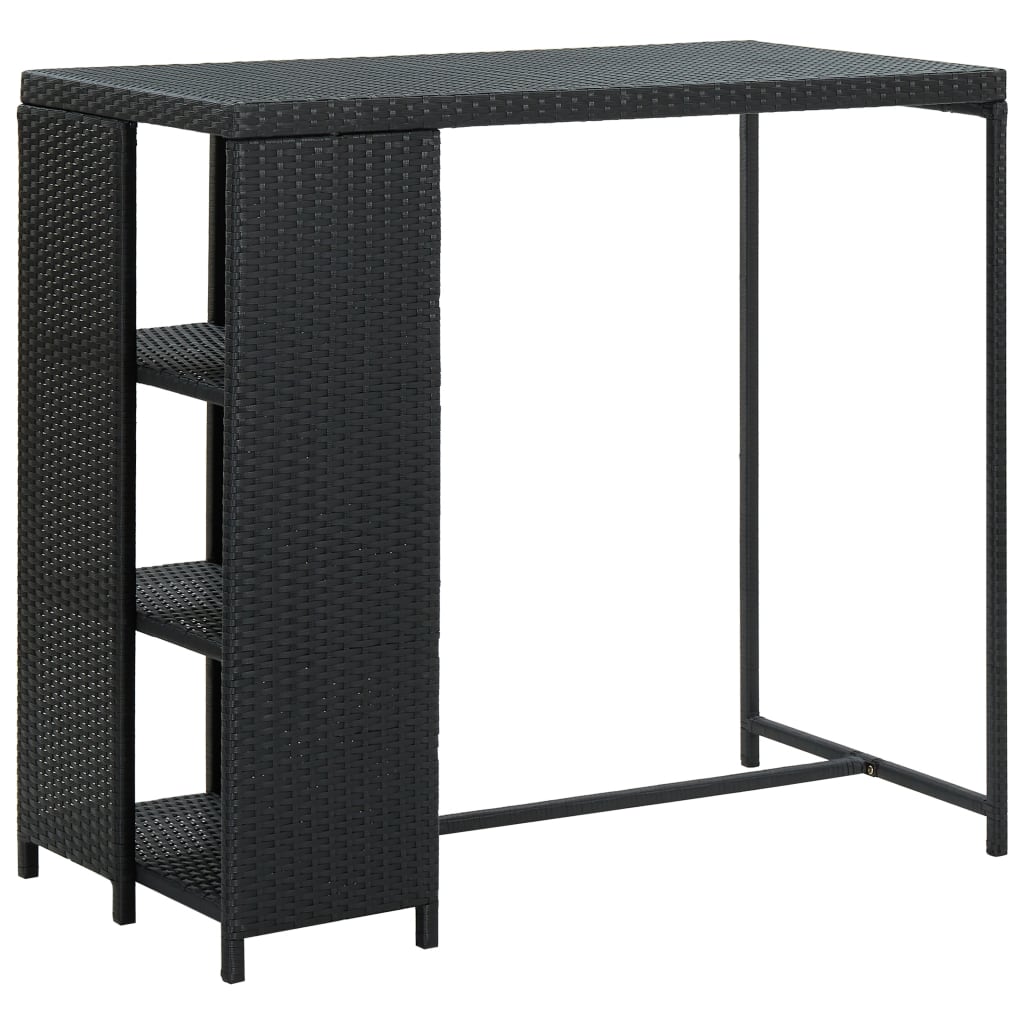 5-delige Tuinbarset met kussens poly rattan zwart is nu te koop bij PeponiXL, paradijselijk wonen!