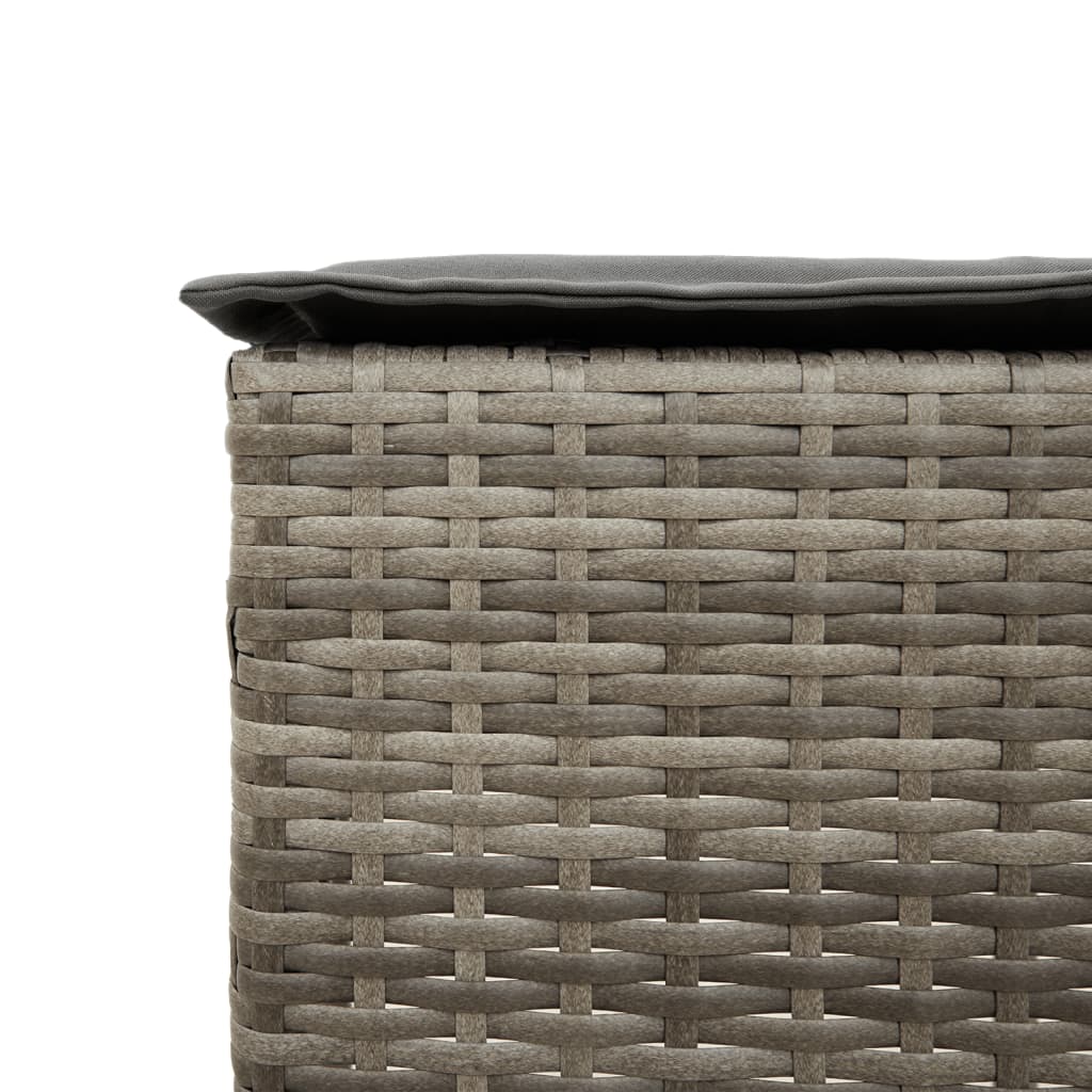 3-delige Tuinbarset met kussens poly rattan grijs is nu te koop bij PeponiXL, paradijselijk wonen!