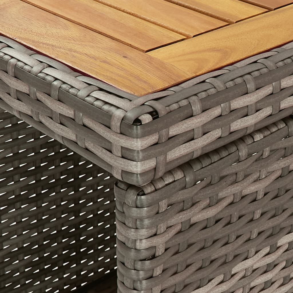3-delige Tuinbarset met kussens poly rattan grijs is nu te koop bij PeponiXL, paradijselijk wonen!