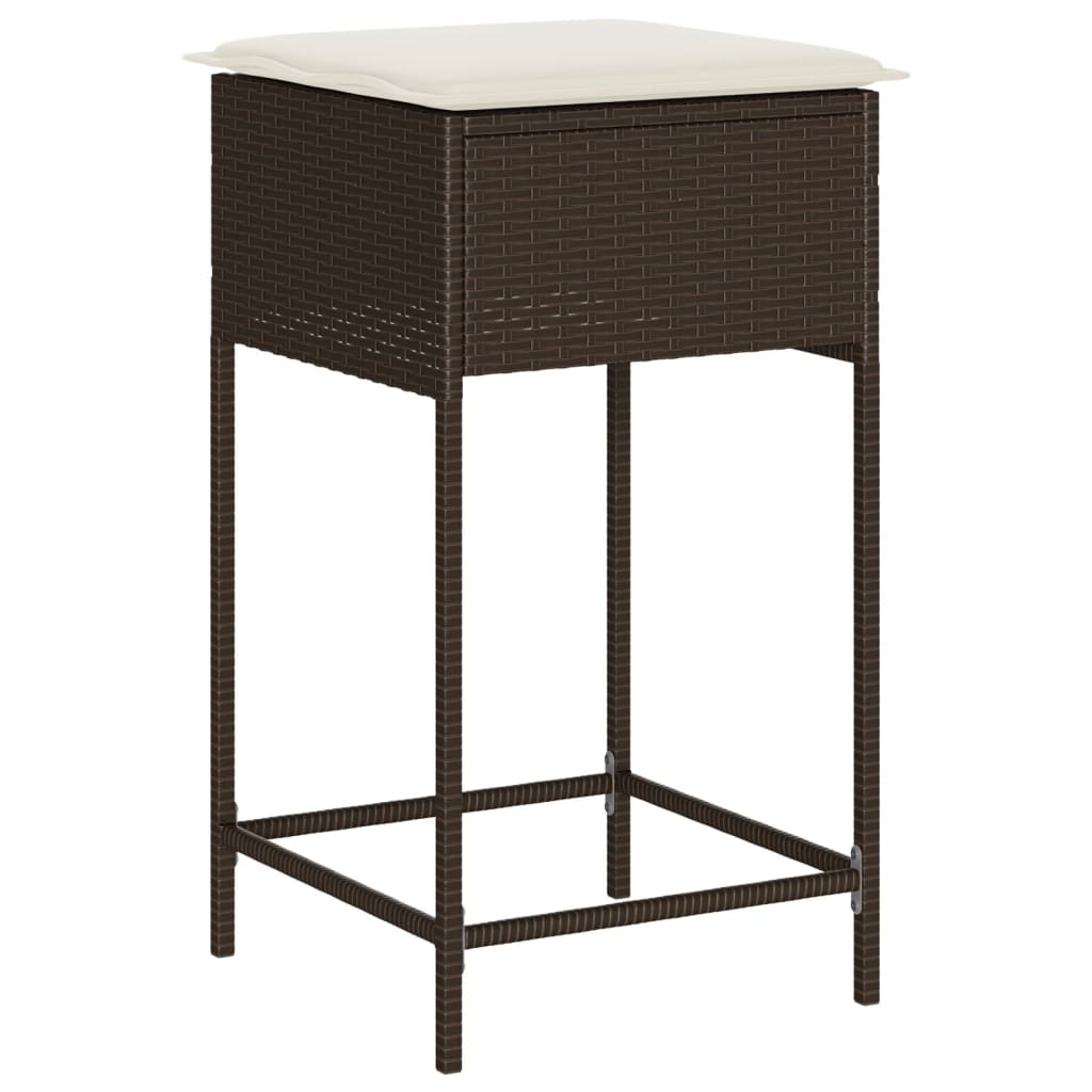 3-delige Tuinbarset met kussens poly rattan bruin is nu te koop bij PeponiXL, paradijselijk wonen!