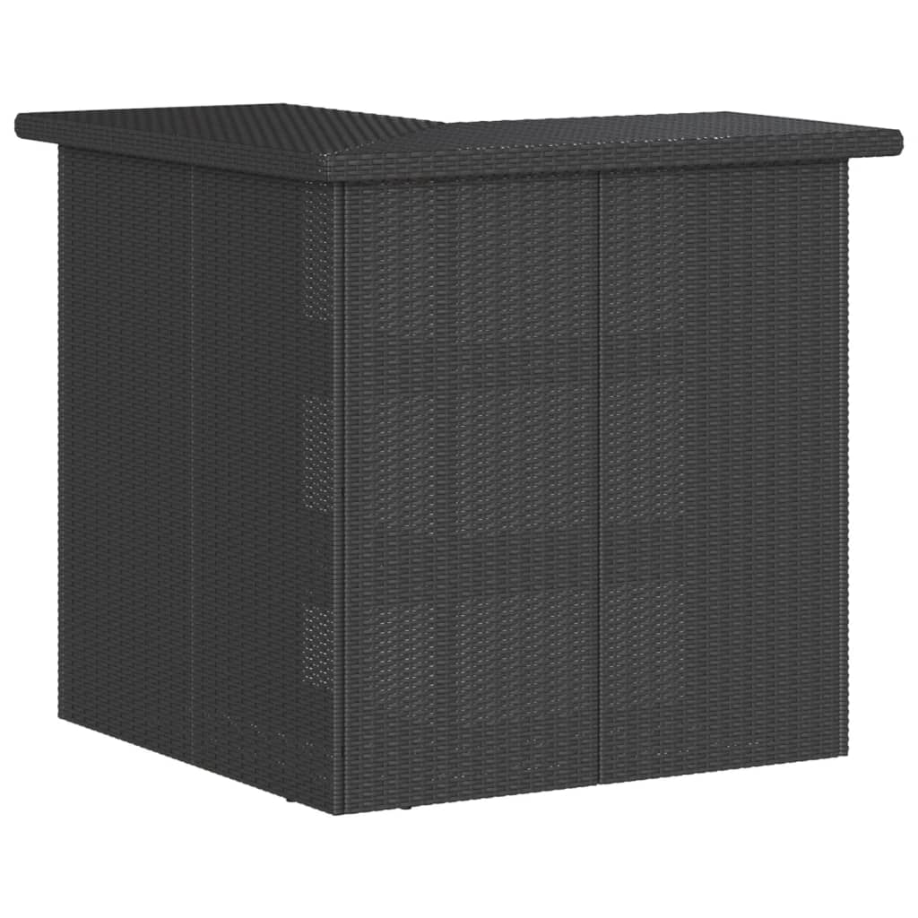 3-delige Tuinbarset met kussens poly rattan zwart