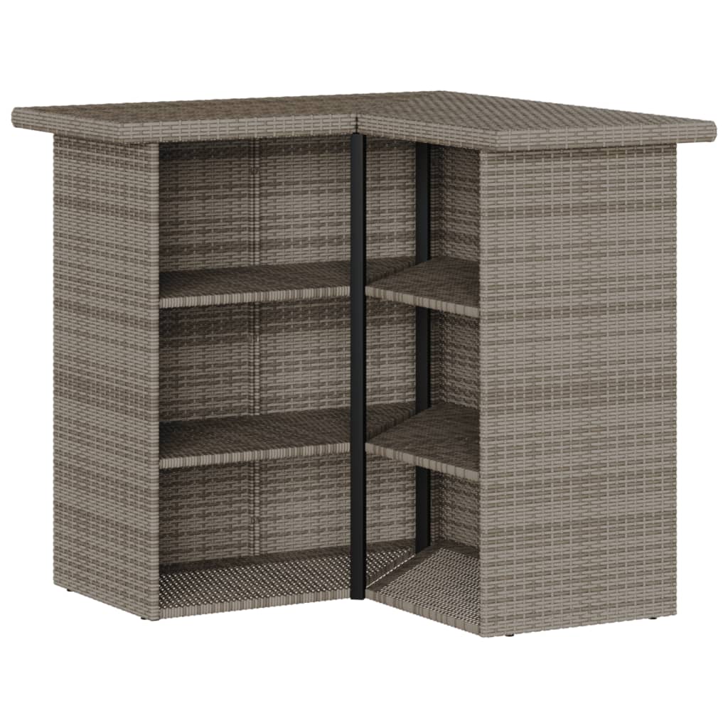5-delige Tuinbarset met kussens poly rattan grijs is nu te koop bij PeponiXL, paradijselijk wonen!