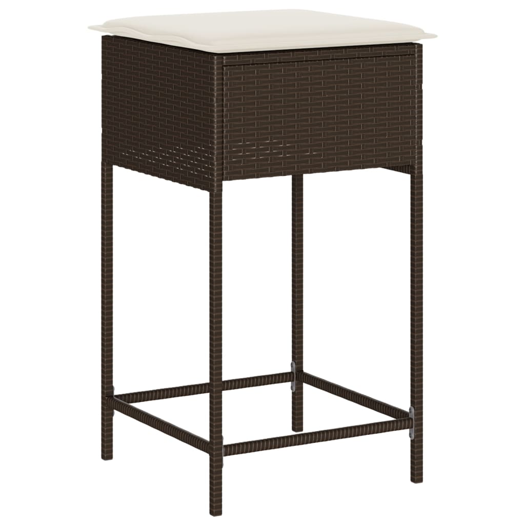 9-delige Tuinbarset met kussens poly rattan bruin is nu te koop bij PeponiXL, paradijselijk wonen!