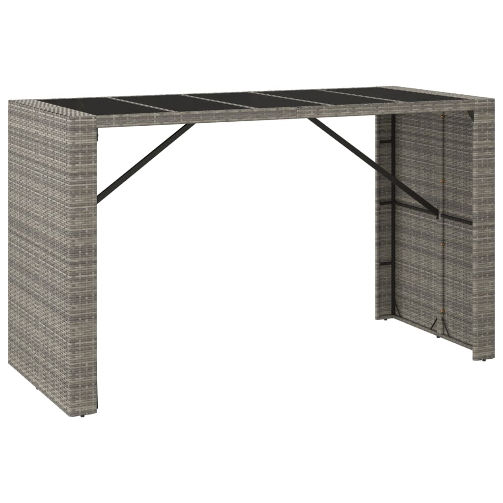 9-delige Tuinbarset met kussens poly rattan grijs is nu te koop bij PeponiXL, paradijselijk wonen!
