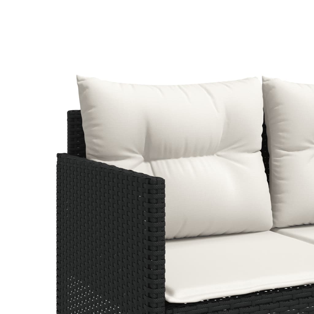5-delige Loungeset met kussens poly rattan zwart is nu te koop bij PeponiXL, paradijselijk wonen!