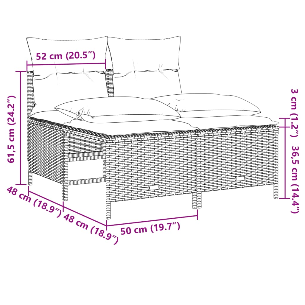 5-delige Loungeset met kussens poly rattan zwart is nu te koop bij PeponiXL, paradijselijk wonen!