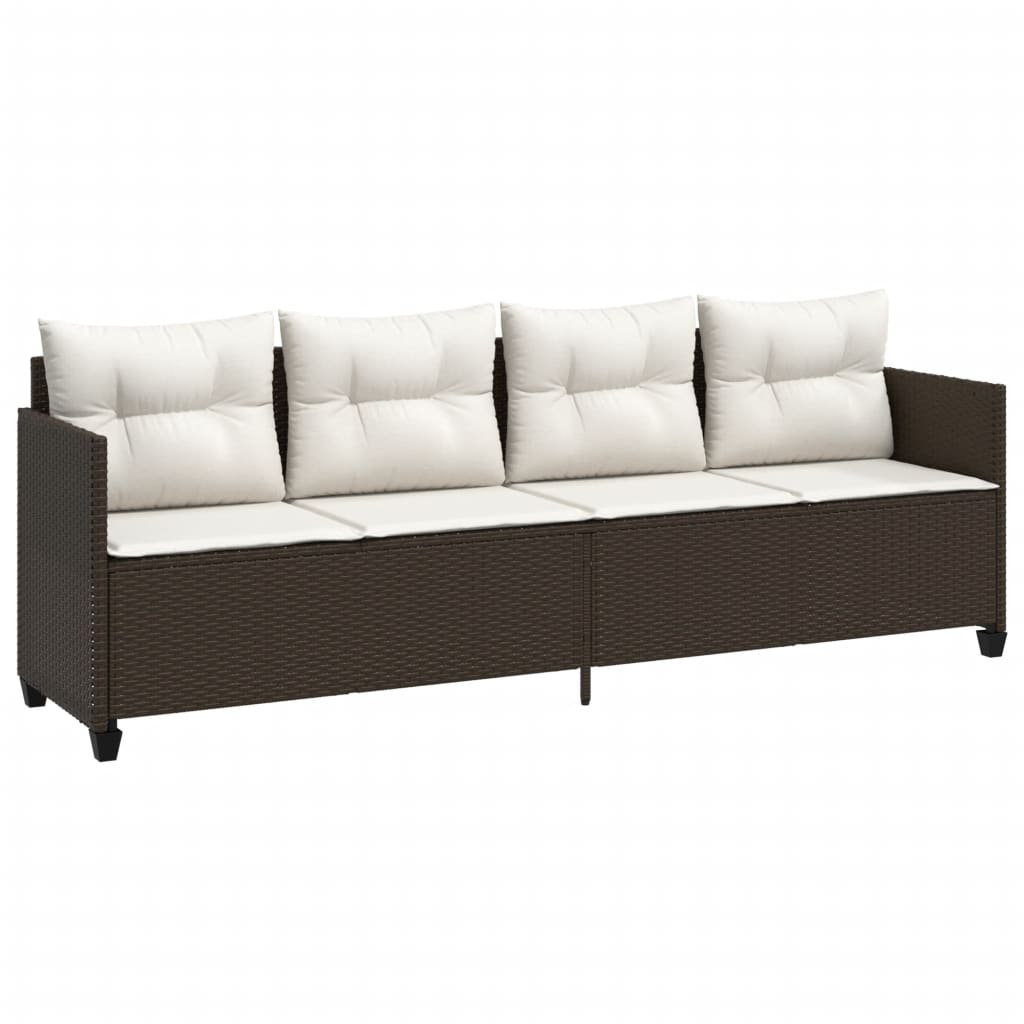 5-delige Loungeset met kussens poly rattan bruin is nu te koop bij PeponiXL, paradijselijk wonen!