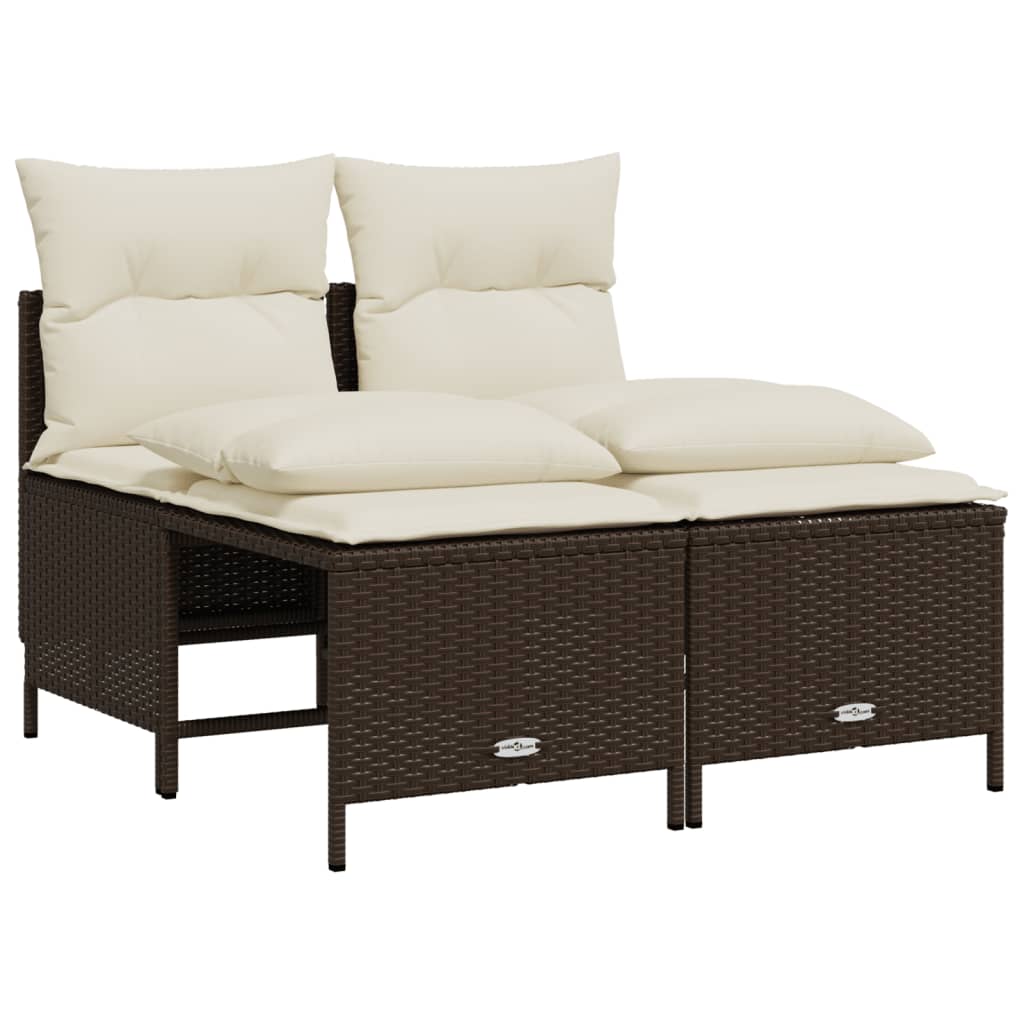 5-delige Loungeset met kussens poly rattan bruin is nu te koop bij PeponiXL, paradijselijk wonen!
