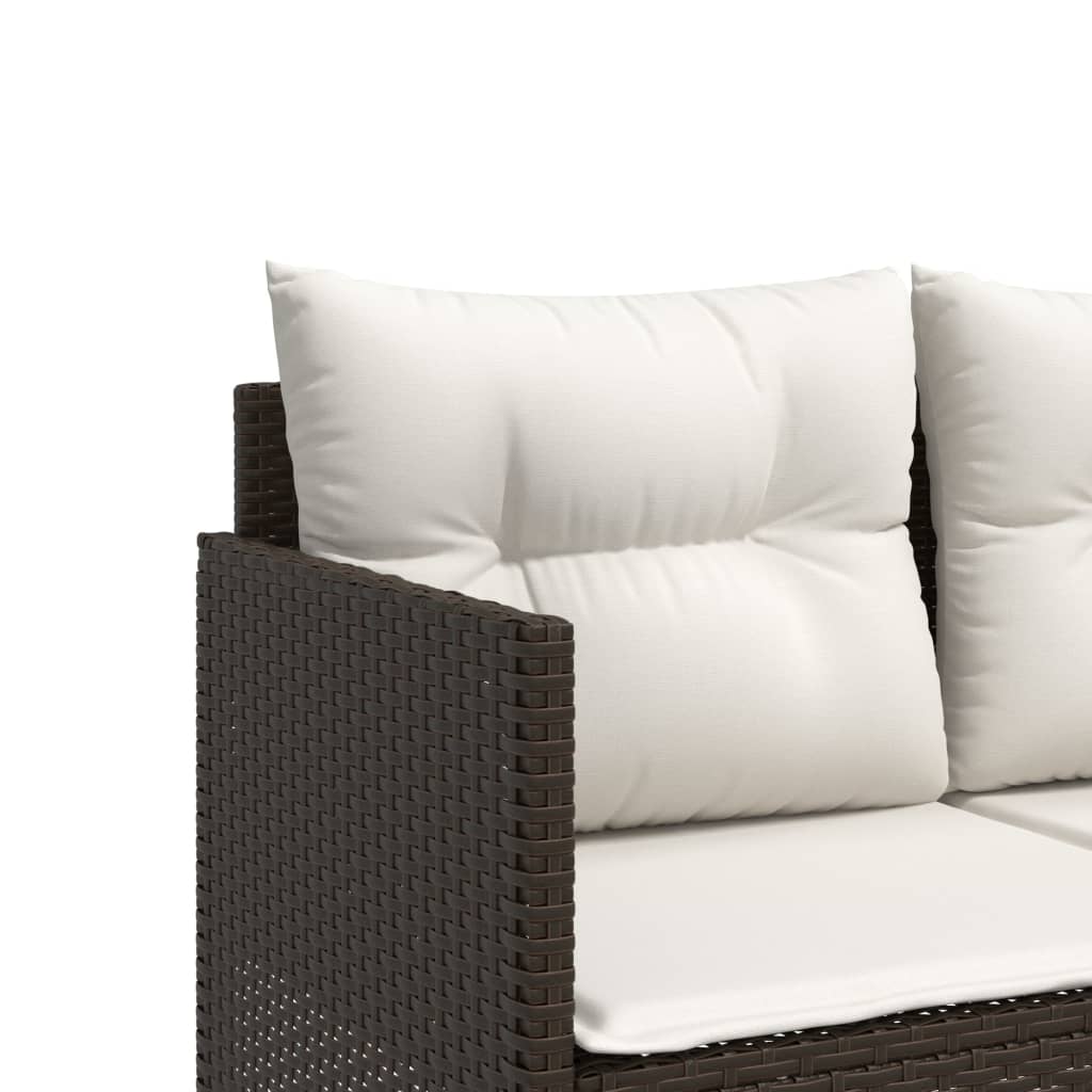 5-delige Loungeset met kussens poly rattan bruin is nu te koop bij PeponiXL, paradijselijk wonen!