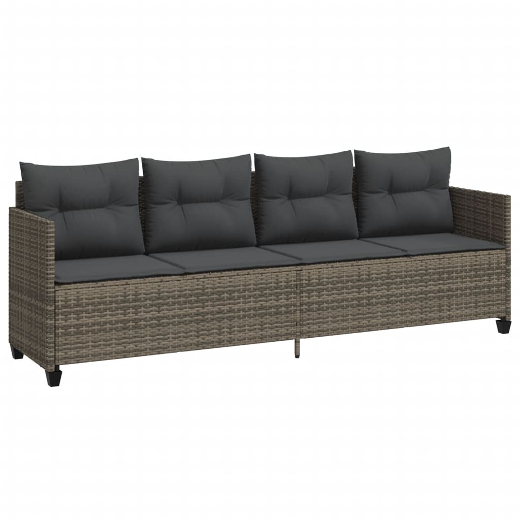 5-delige Loungeset met kussens poly rattan grijs is nu te koop bij PeponiXL, paradijselijk wonen!