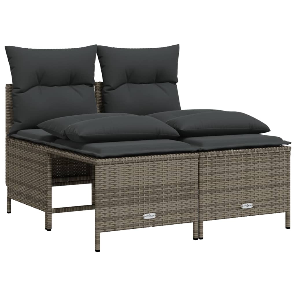 5-delige Loungeset met kussens poly rattan grijs is nu te koop bij PeponiXL, paradijselijk wonen!