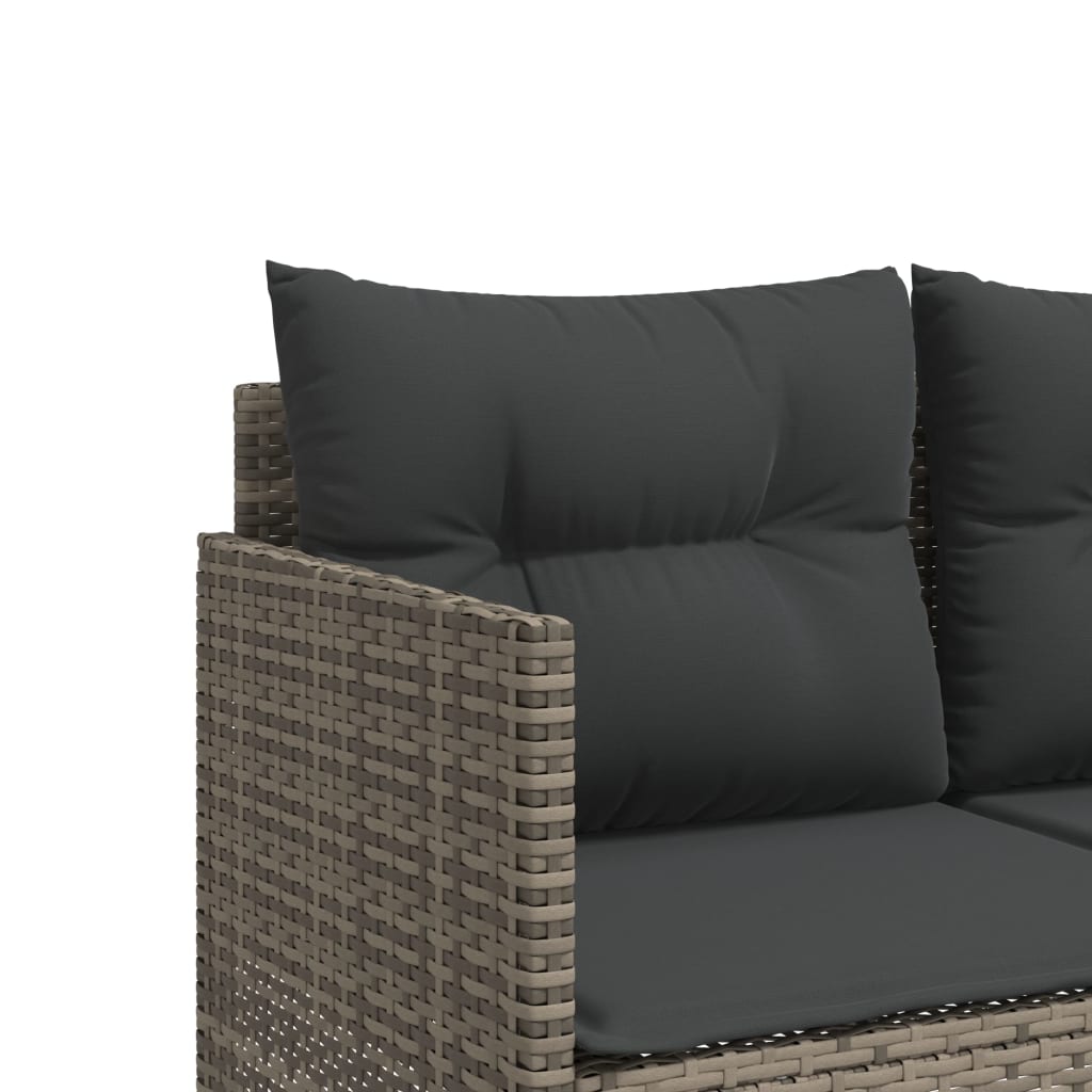 5-delige Loungeset met kussens poly rattan grijs is nu te koop bij PeponiXL, paradijselijk wonen!