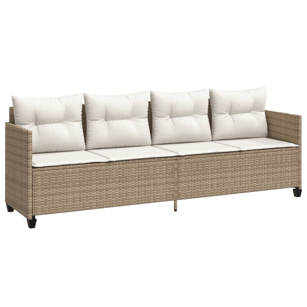 5-delige Loungeset met kussens poly rattan beige is nu te koop bij PeponiXL, paradijselijk wonen!