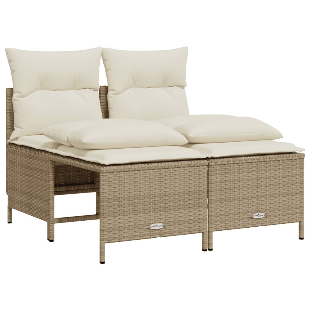 5-delige Loungeset met kussens poly rattan beige is nu te koop bij PeponiXL, paradijselijk wonen!