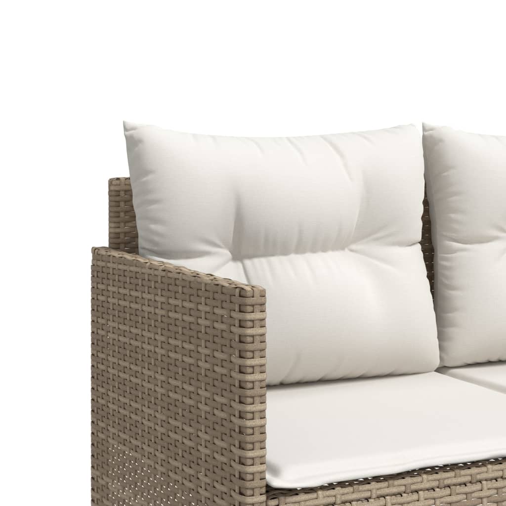 5-delige Loungeset met kussens poly rattan beige is nu te koop bij PeponiXL, paradijselijk wonen!