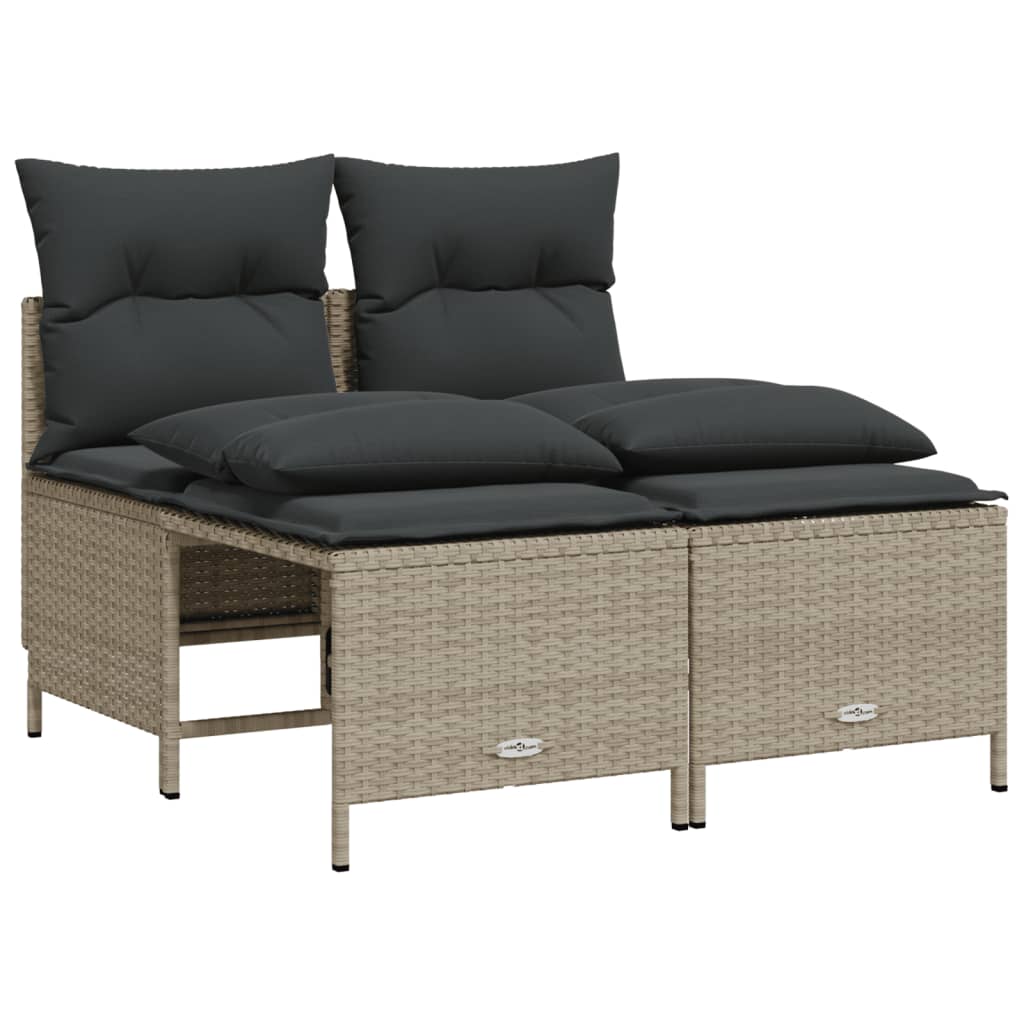 5-delige Loungeset met kussens poly rattan lichtgrijs is nu te koop bij PeponiXL, paradijselijk wonen!