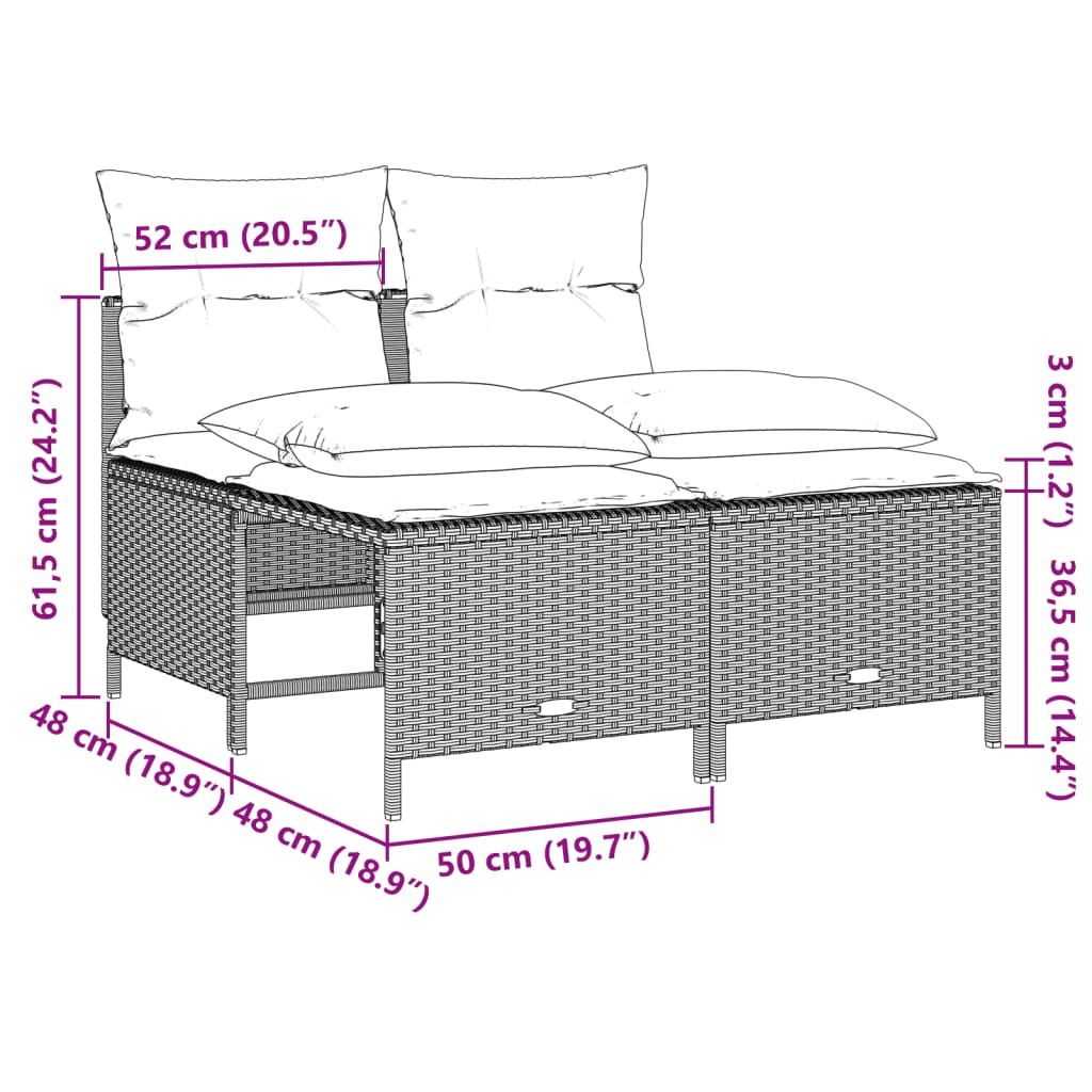 5-delige Loungeset met kussens poly rattan lichtgrijs is nu te koop bij PeponiXL, paradijselijk wonen!