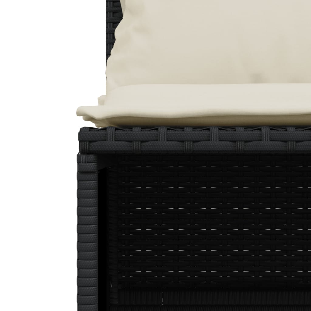 5-delige Loungeset met kussens poly rattan zwart is nu te koop bij PeponiXL, paradijselijk wonen!