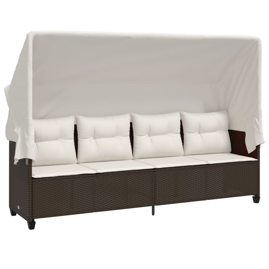 5-delige Loungeset met kussens poly rattan bruin is nu te koop bij PeponiXL, paradijselijk wonen!