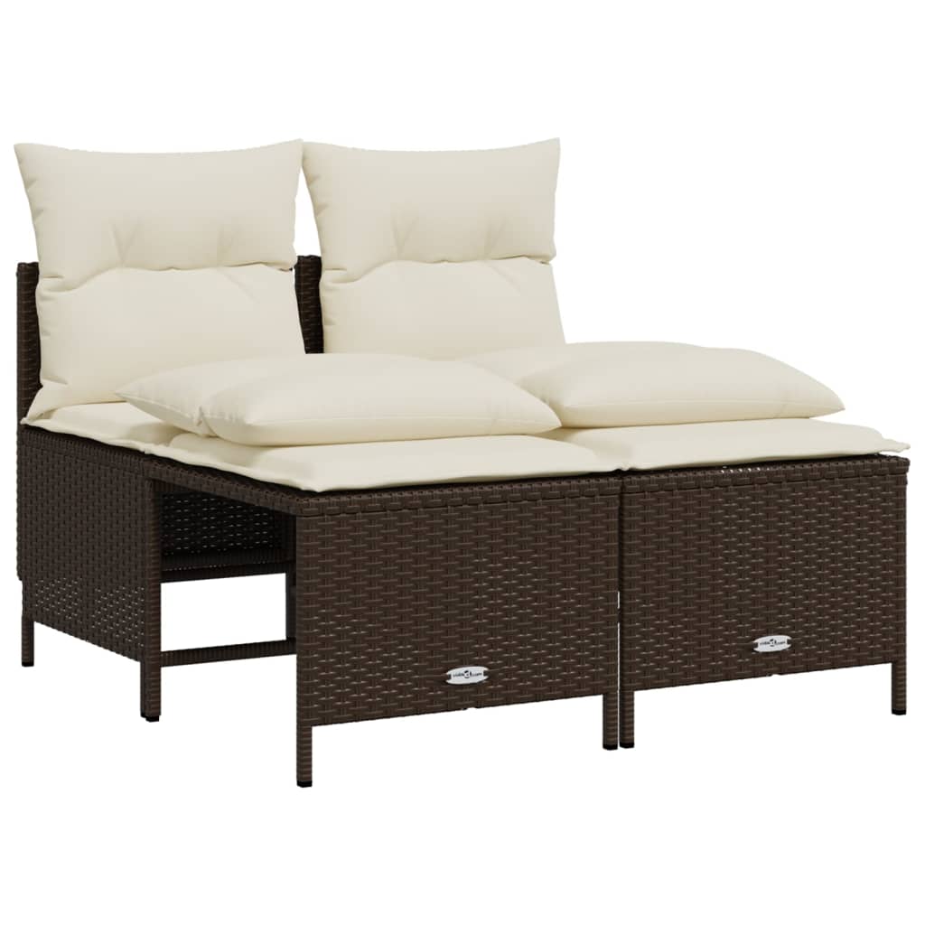5-delige Loungeset met kussens poly rattan bruin is nu te koop bij PeponiXL, paradijselijk wonen!