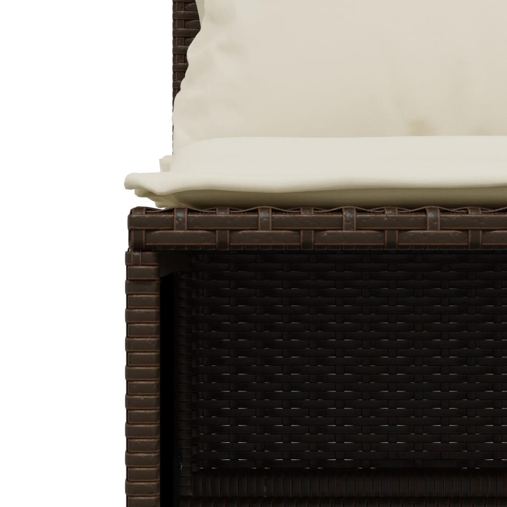 5-delige Loungeset met kussens poly rattan bruin is nu te koop bij PeponiXL, paradijselijk wonen!