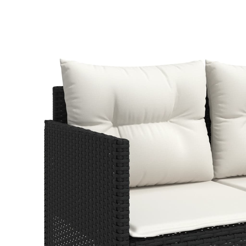 5-delige Loungeset met kussens poly rattan zwart is nu te koop bij PeponiXL, paradijselijk wonen!