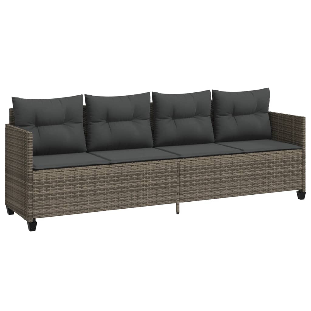 5-delige Loungeset met kussens poly rattan grijs is nu te koop bij PeponiXL, paradijselijk wonen!