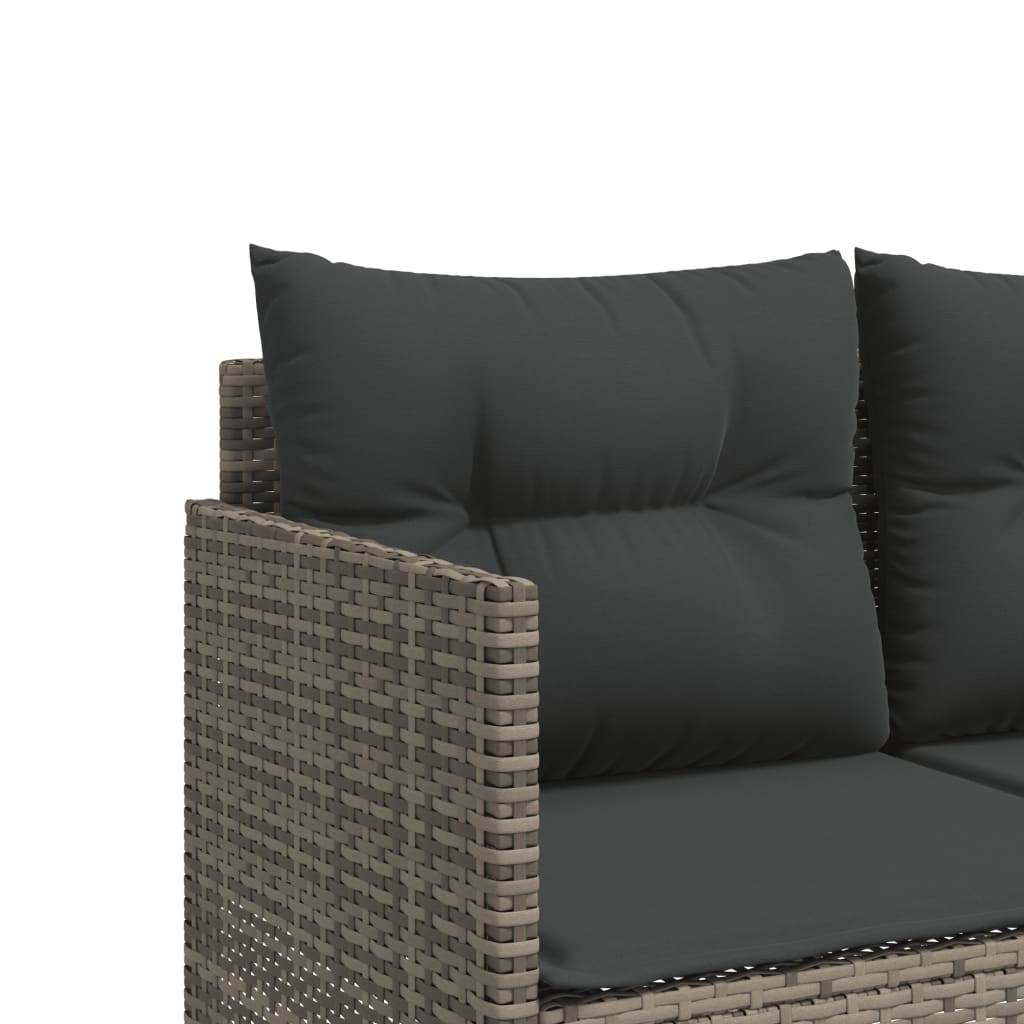 5-delige Loungeset met kussens poly rattan grijs is nu te koop bij PeponiXL, paradijselijk wonen!