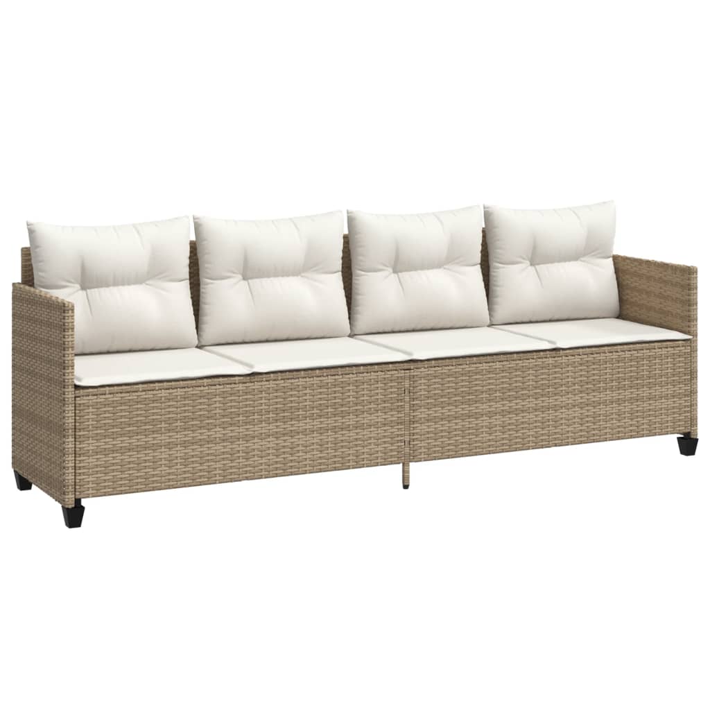 5-delige Loungeset met kussens poly rattan beige is nu te koop bij PeponiXL, paradijselijk wonen!