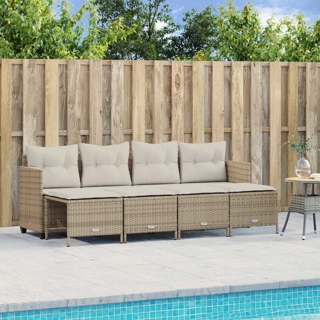 5-delige Loungeset met kussens poly rattan beige is nu te koop bij PeponiXL, paradijselijk wonen!