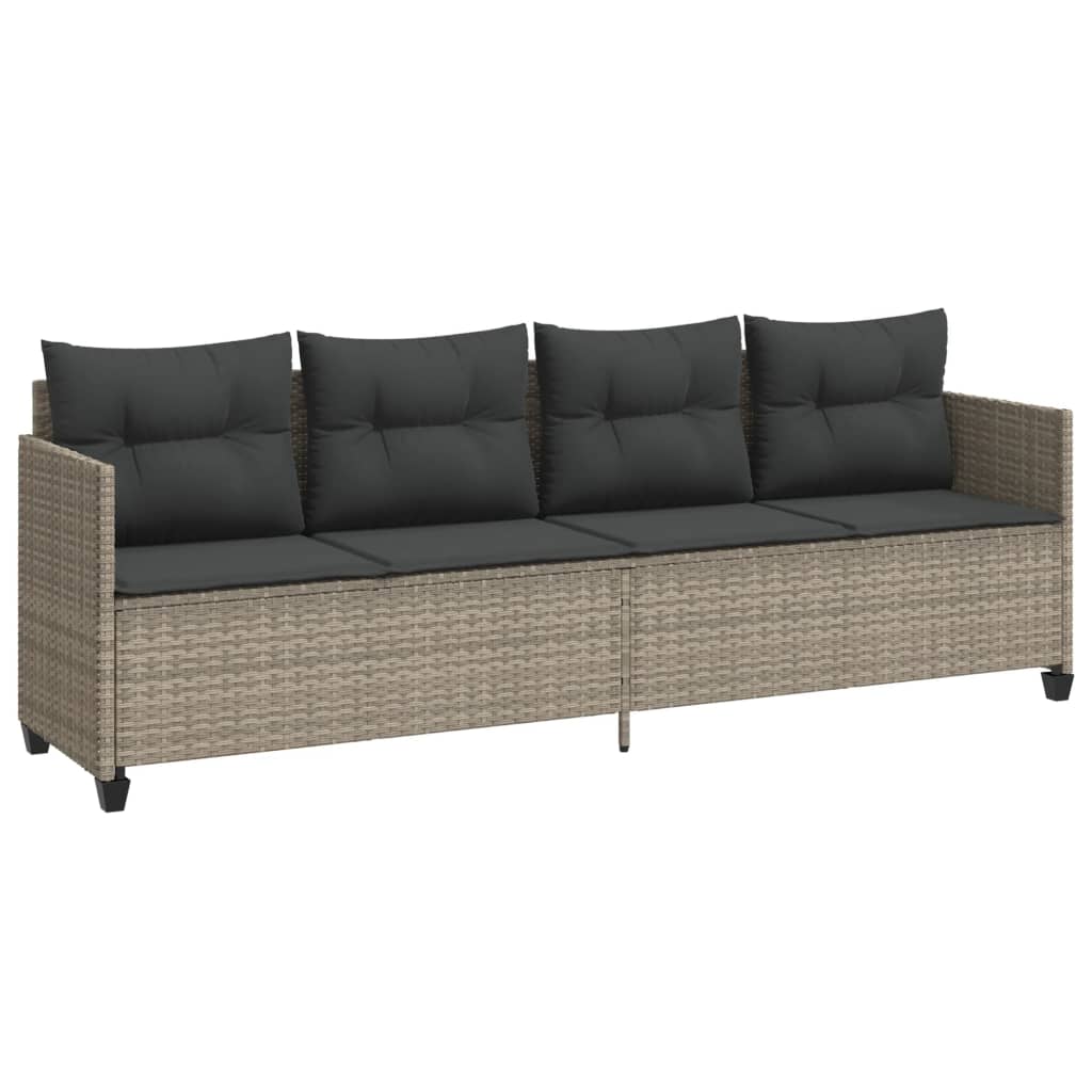 5-delige Loungeset met kussens poly rattan lichtgrijs is nu te koop bij PeponiXL, paradijselijk wonen!