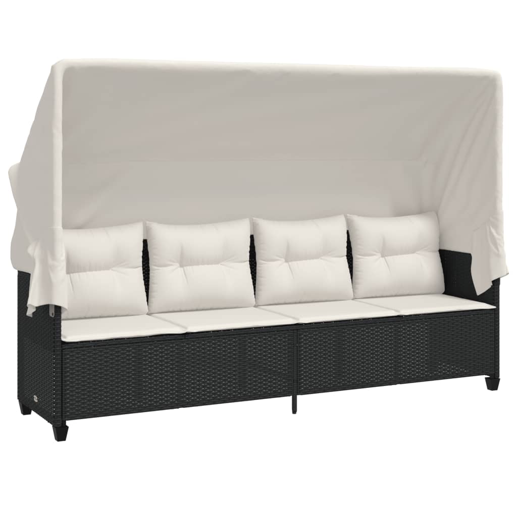 5-delige Loungeset met kussens poly rattan zwart is nu te koop bij PeponiXL, paradijselijk wonen!