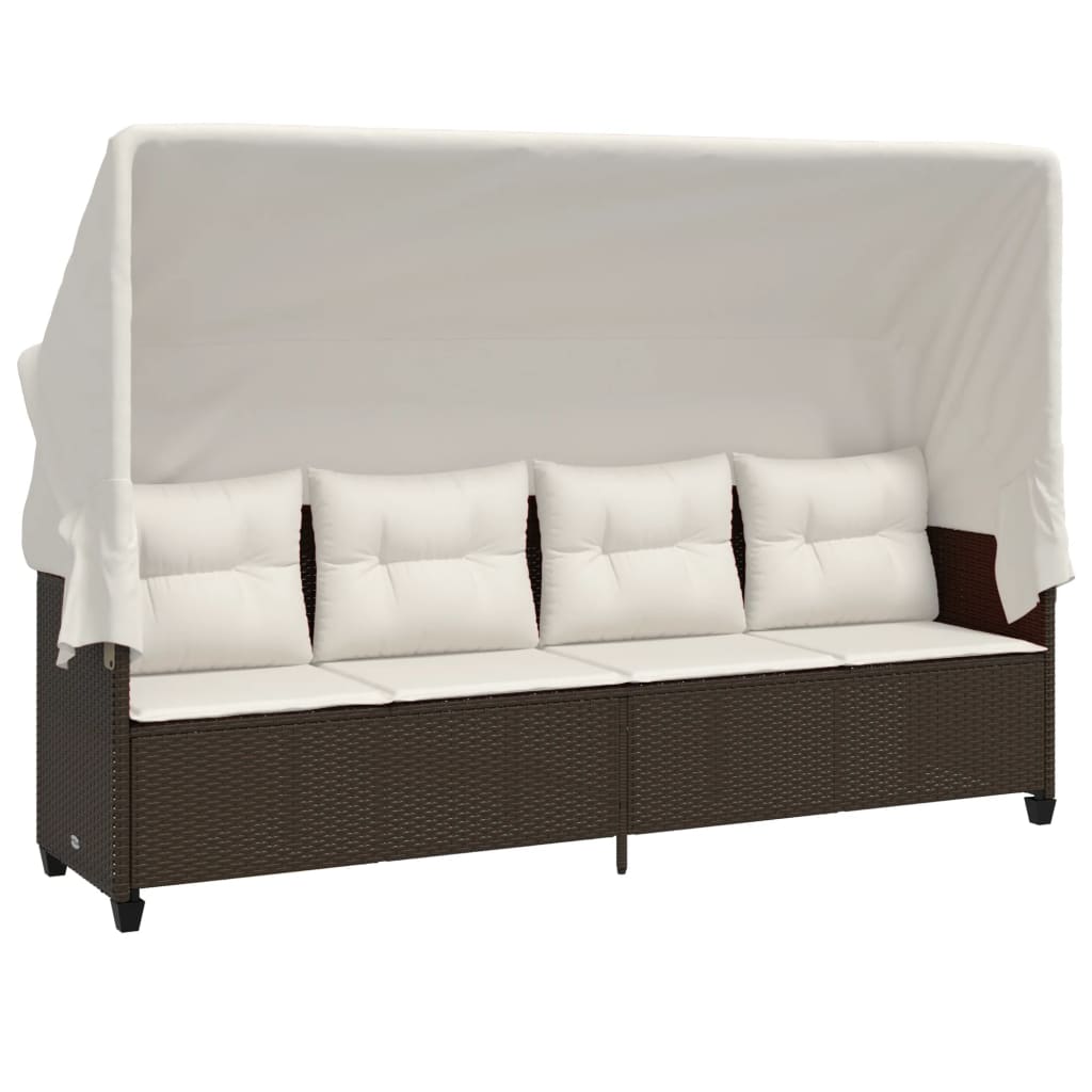 5-delige Loungeset met kussens poly rattan bruin is nu te koop bij PeponiXL, paradijselijk wonen!