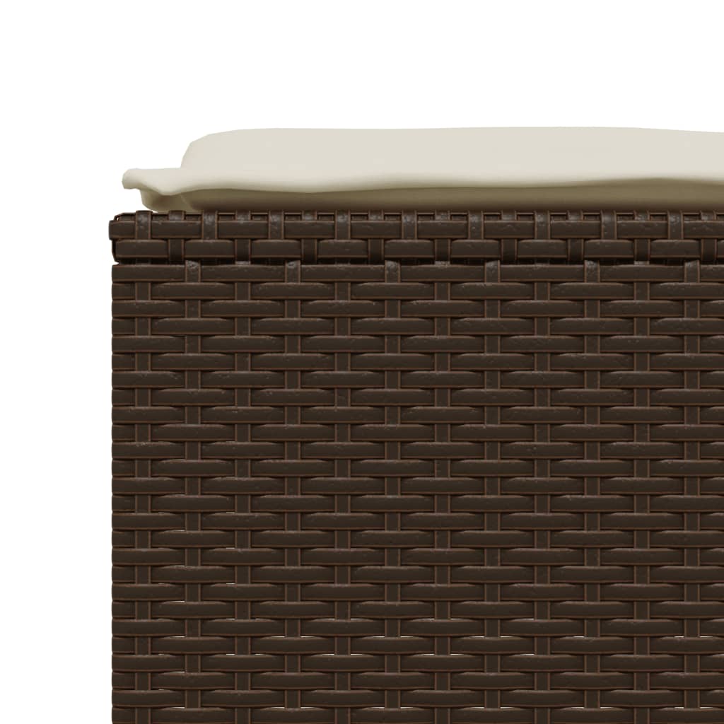5-delige Loungeset met kussens poly rattan bruin is nu te koop bij PeponiXL, paradijselijk wonen!