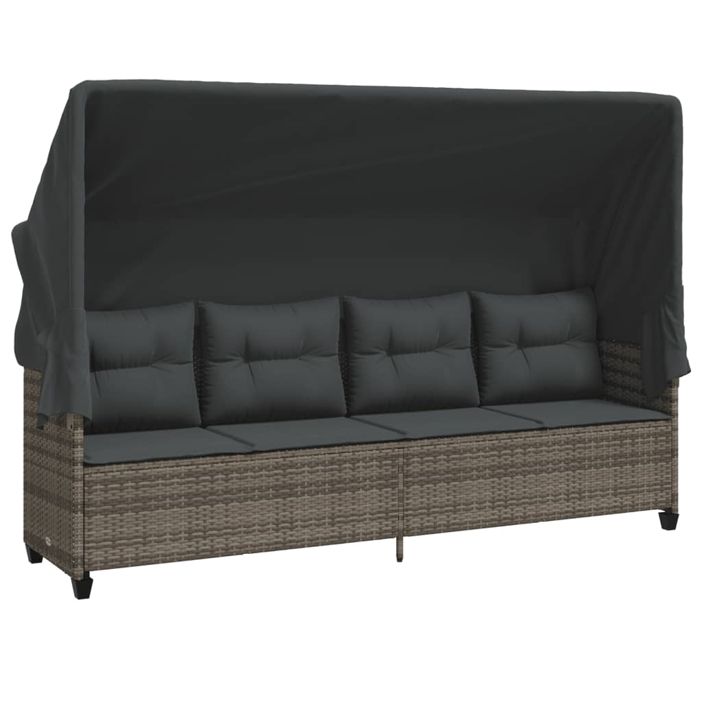 5-delige Loungeset met kussens poly rattan grijs is nu te koop bij PeponiXL, paradijselijk wonen!