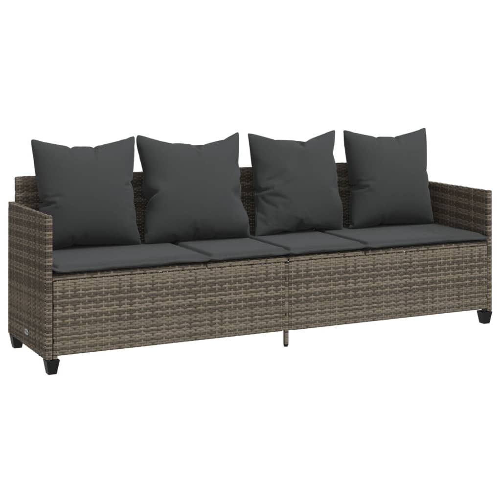 5-delige Loungeset met kussens poly rattan grijs is nu te koop bij PeponiXL, paradijselijk wonen!