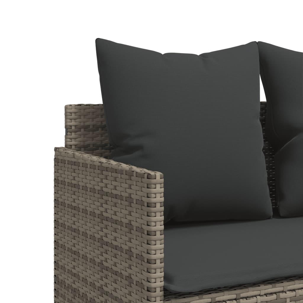 5-delige Loungeset met kussens poly rattan grijs is nu te koop bij PeponiXL, paradijselijk wonen!