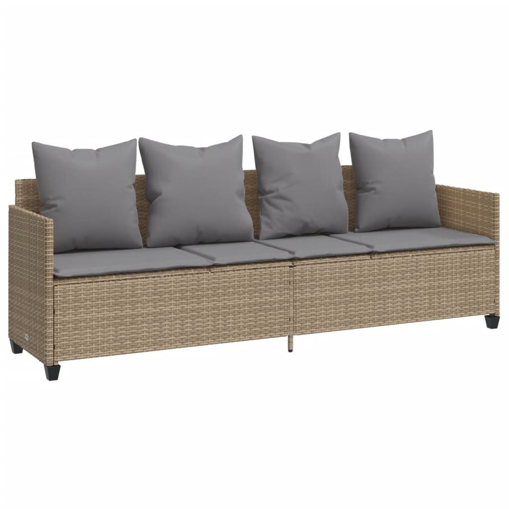 5-delige Loungeset met kussens poly rattan beige is nu te koop bij PeponiXL, paradijselijk wonen!