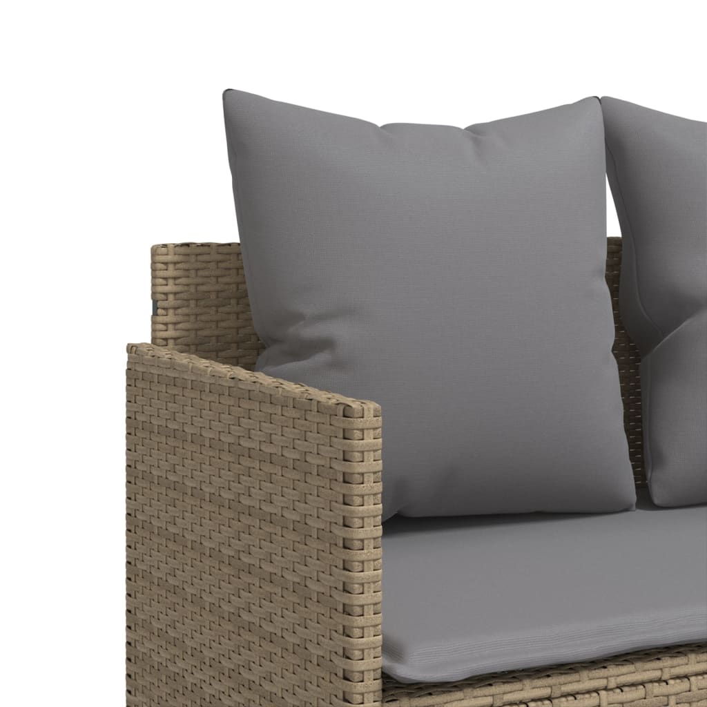 5-delige Loungeset met kussens poly rattan beige is nu te koop bij PeponiXL, paradijselijk wonen!