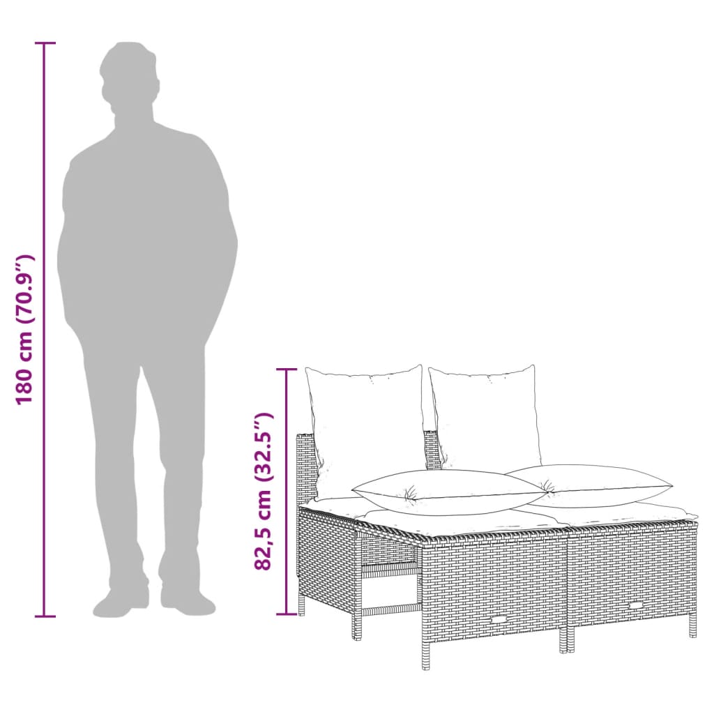 5-delige Loungeset met kussens poly rattan beige is nu te koop bij PeponiXL, paradijselijk wonen!