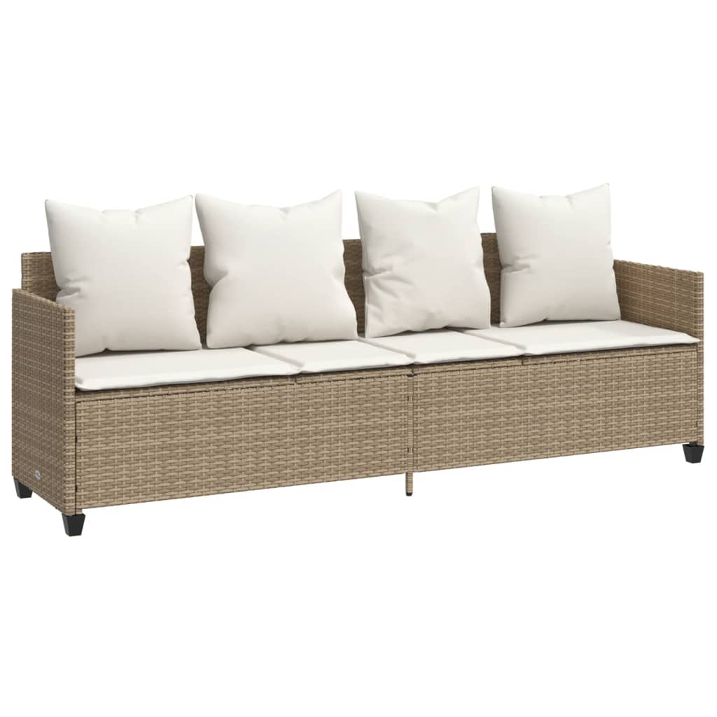 5-delige Loungeset met kussens poly rattan beige is nu te koop bij PeponiXL, paradijselijk wonen!