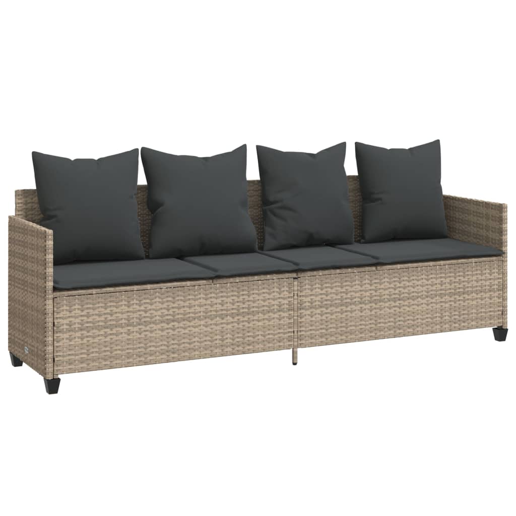 5-delige Loungeset met kussens poly rattan lichtgrijs is nu te koop bij PeponiXL, paradijselijk wonen!